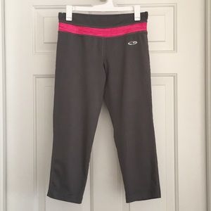 Champion Girls Athletic Pants Large (10-12) Gray Pink Sports Leggings Jogger